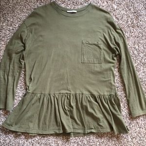 Zara Peplum Longsleeve in Olive